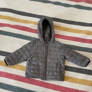 Baby Gap Grey Puffer Jacket / Gender Neutral Gray Coat / Packable Toddler Coat